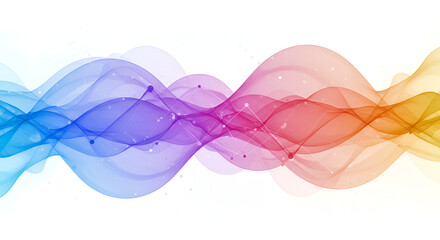 Poster - Abstract Wavy Background with Vibrant Gradients of Purple Pink and Orange Colors on a White Backdrop