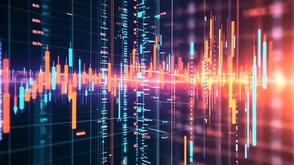 Poster - Dynamic Stock Trading Background With Vibrant Data Visuals Generative AI
