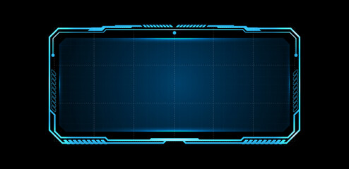 Leinwandbilder - Futuristic HUD screen or technology box blue. Vector illustration
