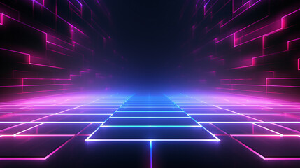 Leinwandbilder - A minimalistic futuristic text background featuring a neon-inspired blue and pink gradient, ideal for corporate wallpapers, banners, and presentations.