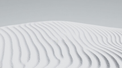 Poster - Serene Sandscape: A minimalist image of undulating sand dunes in soft light, a textural exploration of the desert's quiet grandeur. This image evokes a sense of peace and vastness.