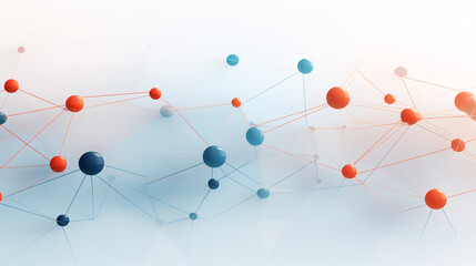 Leinwandbilder - A simple illustrated 3D connections background in flat vector style, perfect for web technology banners.