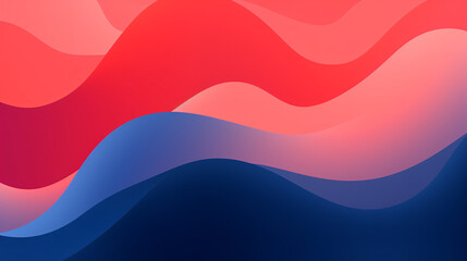 Fototapete - A simple vector graphic design featuring an abstract background with smooth blue, orange, and pink gradient curves, creating a modern and dynamic visual effect.