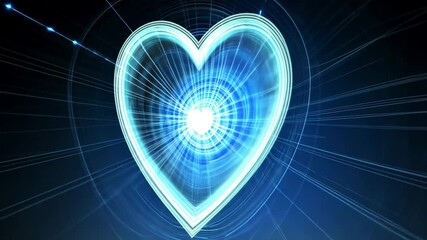 Poster - High Tech Heart Background for Modern Dating App Experience Generative AI