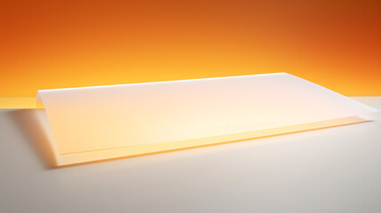 Leinwandbilder - A white sheet of paper with an orange and yellow gradient, perfect for product display purposes.


