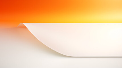 Leinwandbilder - A white sheet of paper with orange and yellow gradient, featuring a wavy curve background.

