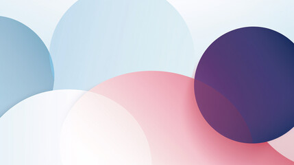 Leinwandbilder - Abstract background with flat rounded shapes and blue, white, and pink curves, ideal for high-tech presentations.

