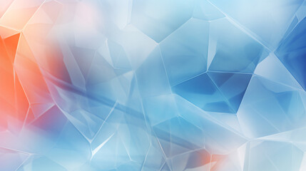 Leinwandbilder - Abstract crystal-clear geometric background with polygon shapes, featuring light blue, orange, and purple triangles.

