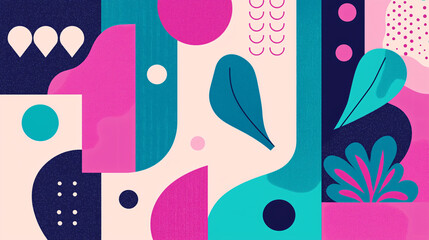 Poster - Colorful abstract pattern featuring lines and curves interwoven to create an energetic design full of movement and creativity.