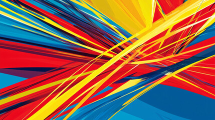 Poster - Strikingly colorful abstract background displaying lines and smooth curves in a harmonious blend of vivid hues for artistic appeal.