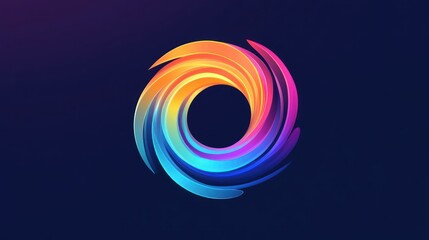 Poster - Colorful Swirl Abstract Illustration with Gradient and Dark Background