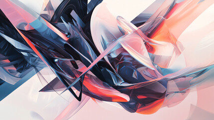 Poster - Stunning colorful abstract design with dynamic shifting geometric shapes and fluid curves evoking emotions and captivating the viewer?s attention.