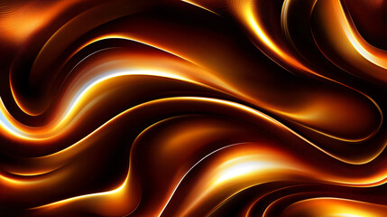 Poster - Striking brown and orange swirl creating a dynamic and vibrant abstract design with rich colors and fluid motion on a captivating background.