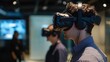 © Chotijah - Man wearing virtual reality headset in a modern indoor environment