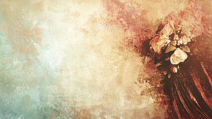 Poster - Elegant woman dressed in a flowing dress captured in a soft and abstract composition evoking a vintage feel and timeless beauty.