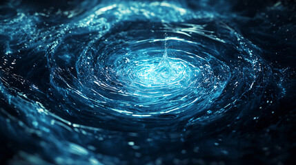 Poster - a hypnotic blue water swirl capturing the essence of fluid motion and the beauty of nature in a mesm