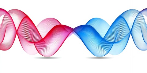 Poster - Abstract Red and Blue Swirling Waves Background Design Graphic Illustration