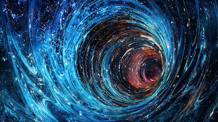 Poster - Swirling blue and red colors blending together in a dynamic visual representation of energy and motion evoking passion and creativity.