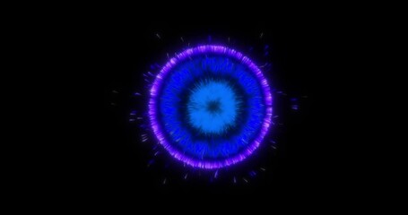 Wall Mural - a blue star that emits particles of matter. magic ball. abstract animation.