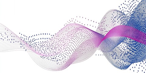 Poster - Abstract Purple Blue Wave Lines Design Background Texture Pattern
