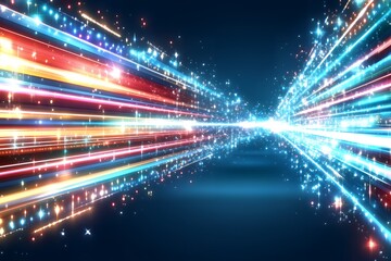 Poster - Abstract Sparkling Light Trails Background Futuristic Technology Design