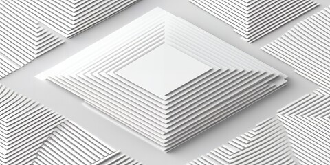 Poster - Abstract White Geometric Shapes Pattern Background Design Texture