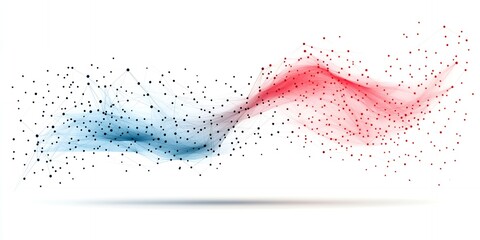 Poster - Abstract Red Blue Network Data Flow Visualization Graphic Design