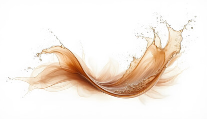rippling brown water, making curve drop explosion in ripple motion. white background isolated. Crown Water splash on object to create shape form fluttering in droplet and wave. See Less
