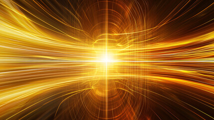 Poster - bright yellow light streaks creating a dynamic flow of energy in a beautiful abstract motion display