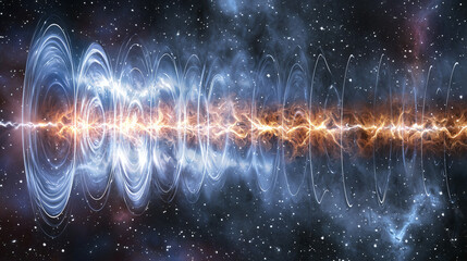 Poster - A stunning artistic representation of a star with a black hole at its center illustrating the mysteries of the universe and cosmic phenomena.