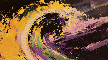 Poster - realistic painting of turbulent waves reflecting the stormy mind with dynamic movement and vibrant c