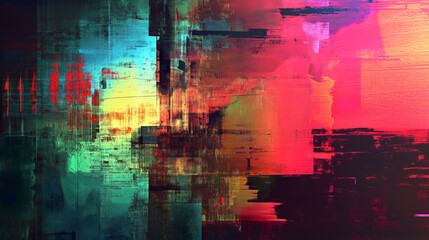 Poster - A digital glitch effect that morphs into an organic texture