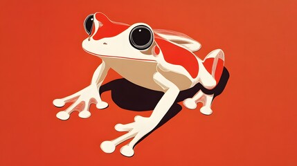 Poster - A minimalist artistic representation of a frog created with straight lines capturing a unique perspective on nature's beauty
