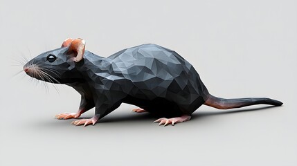 Poster - A realistic photo of a geometric minimalist rat figure showcasing unique style and artistic expression