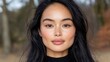 © rfassets - Radiant Asian Woman Portrait: Natural Beauty, Fresh Skin, Authentic Style, Outdoor