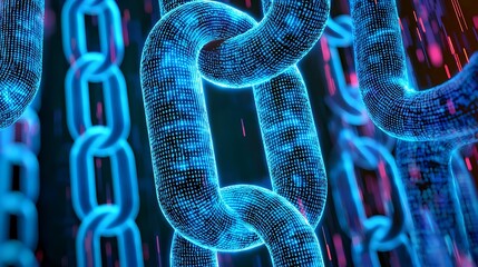 Fototapete - Digital Chain Links