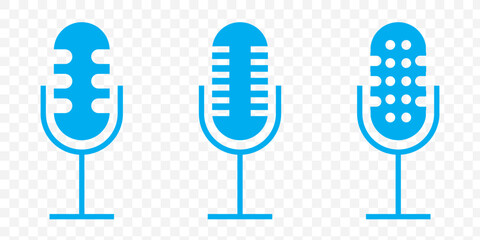 Poster - Microphone Icons set. variant microphone icon. Karaoke mic. Podcast microphone. web and mobile icons. vector illustration. EPS 10.