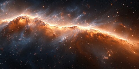 Wall Mural - Stunning cosmic cloud illuminated by distant stars in a deep space vista