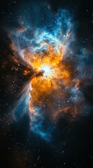 Wall Mural - Colorful cosmic explosion in deep space showcases the beauty of the universe and stellar formation during the night