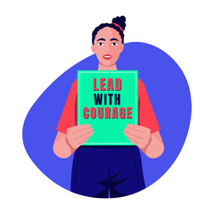 Canvas Print - A flat style illustration of a courageous leader