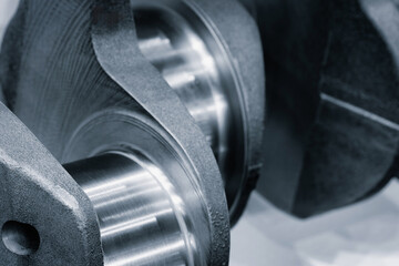 Poster - Close up of crankshaft for engine, industrial service concept background