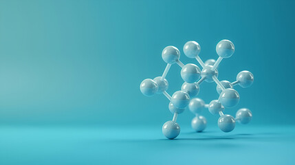 Wall Mural - blue molecular structure 3d science render, modern technology design for medical backgrounds