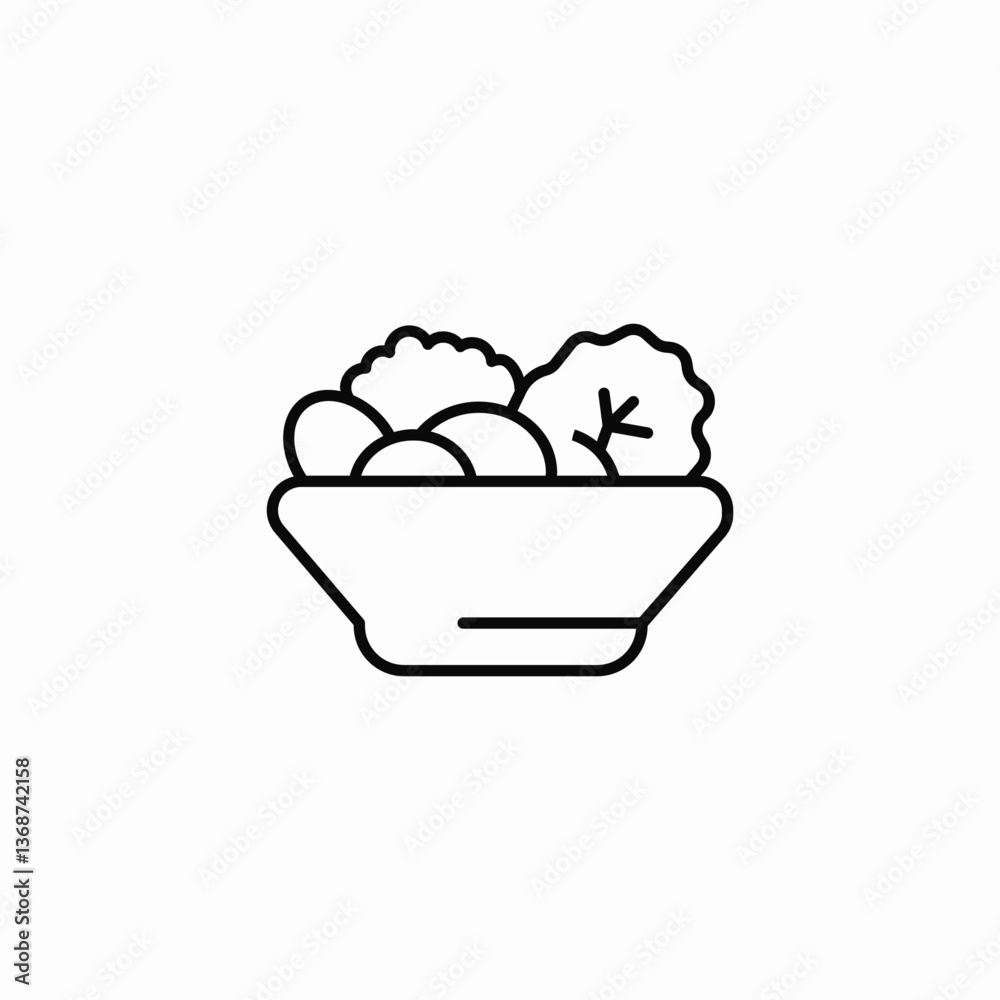 green salad icon sign vector