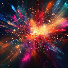 Poster - Vibrant explosion of color radiating outward