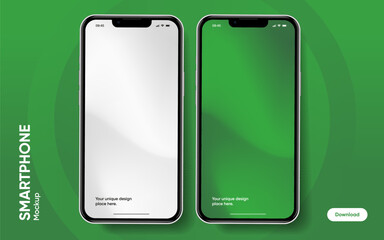 Aufkleber - Realistic smartphone mockup. Mobile phone vector with isolated on white background. Device front view. 3D mobile phone with shadow. Realistic, high quality smart phone mockup for ui ux presentation.