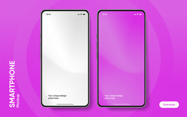 Aufkleber - Realistic smartphone mockup. Mobile phone vector with isolated on white background. Device front view. 3D mobile phone with shadow. Realistic, high quality smart phone mockup for ui ux presentation.
