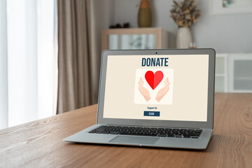 Poster - online donation platform offer modish money sending system for people to transfer on the internet