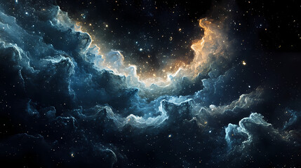 Wall Mural - cosmic ripples creating stellar patterns outer space digital artwork dark environment abstract viewp