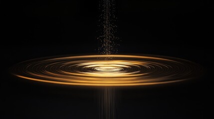 Poster - Abstract golden vortex with particle stream, futuristic technology design