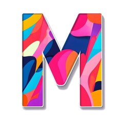 Wall Mural - Vibrant Letter M: A visually striking capital 